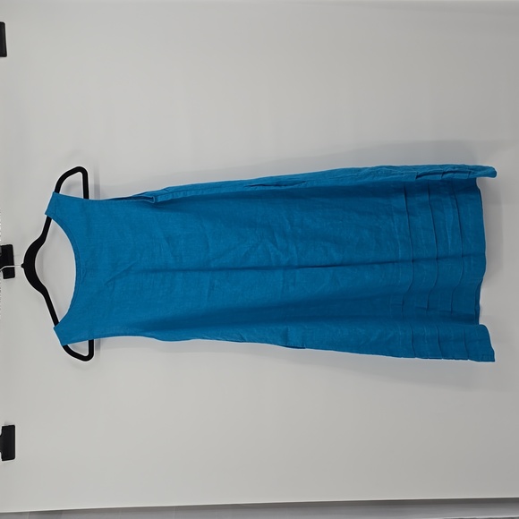 Flax Blue Linen A-line Linen Dress Women's Size S - Picture 4 of 8